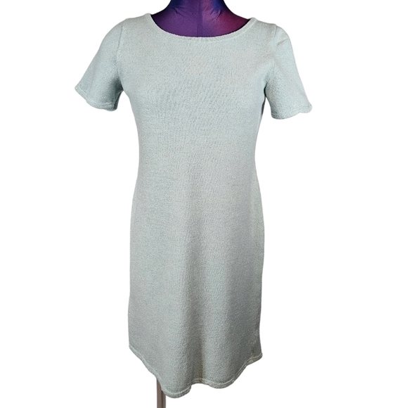 St. John Collection Light Aqua Santana Knit Wool Sheath Dress Size 6 Women's T22 - Picture 2 of 9